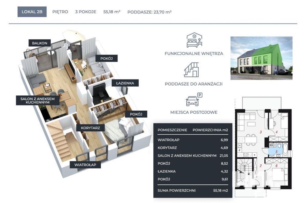 3 Pokoje | Apartamenty | Mokrzyska