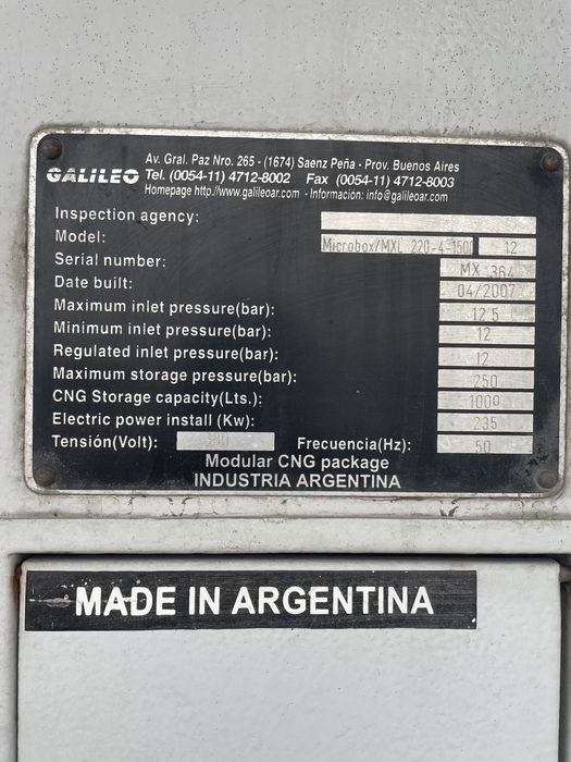 Промышленный CNG-компрессор GALILEO Microbox / MXL 220-4-150 (250 бар)
