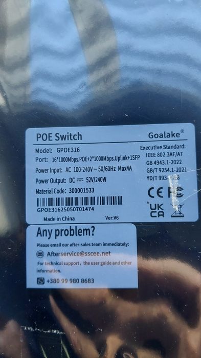 Switch 16  poe 240W + 1 spf