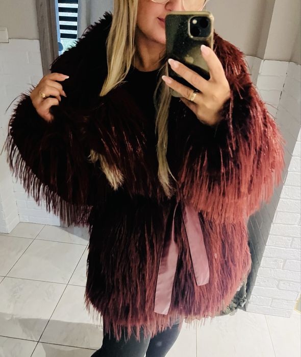 Lama bordo wino jesień IDEALNA M/L