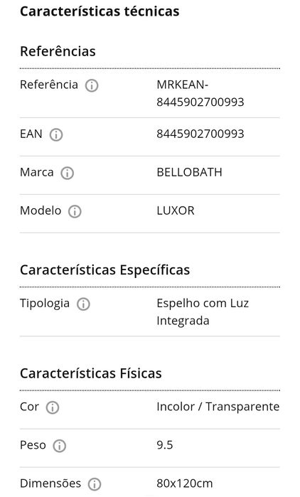 Espelho De Banheiro Com Luz Led, Luz Ajustável Em 3 Cores E Intensidades, Antiembaçante Luz Indireta 80cm Alto X 120cm Largura Bellobath