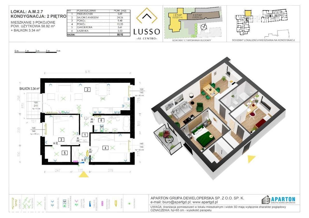 3pokojowe, Lusso Al Centro, A2.7