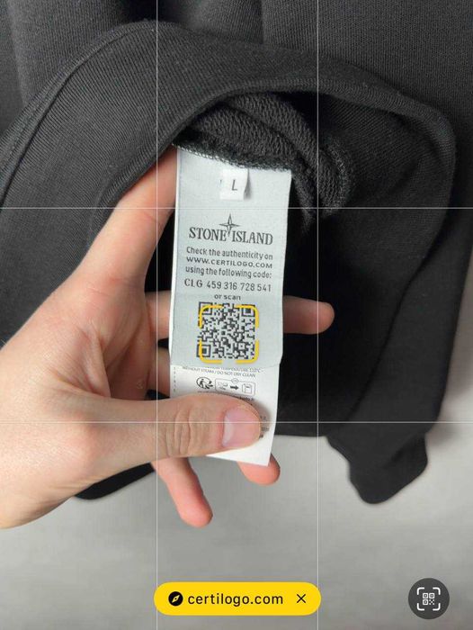 Новая толстовка Стон Айленд — Черный Свитшот Stone Island — Cotton 100%