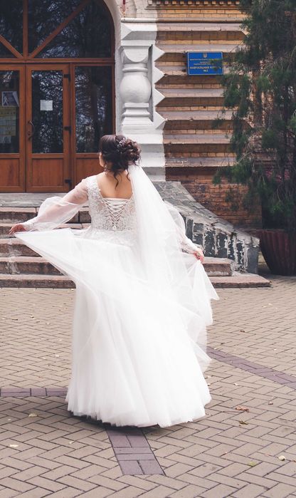 Свадебная фата, Весільна фата двух слойная, 2-х двухуровневая