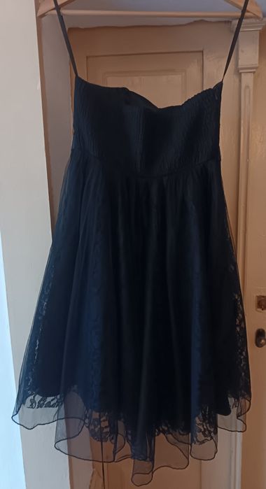 Vestido de renda preto casual