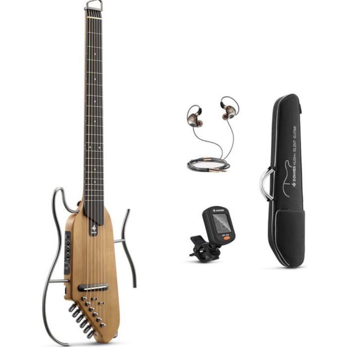 Donner Music HUSH-Ⅰ Silent Guitar Mahogany Natural EC1781, Silent Guitar Maple Natural EC1780