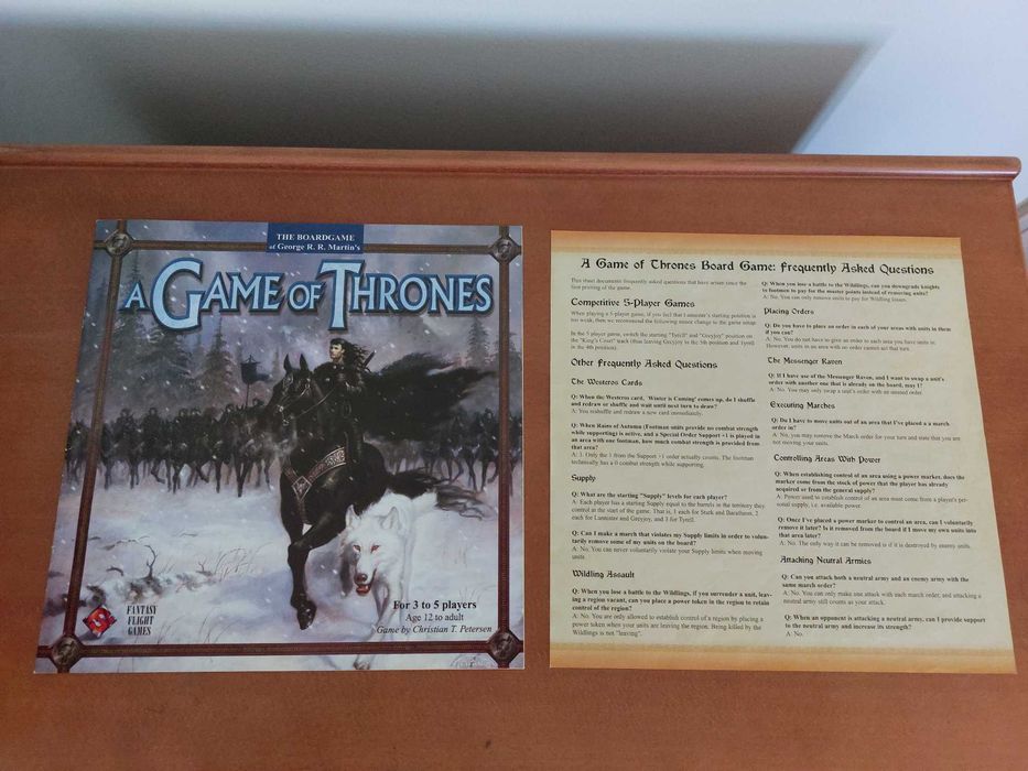 A Game of Thrones, 1st Edition, EN, (Board Game, Jogo de Tabuleiro)
