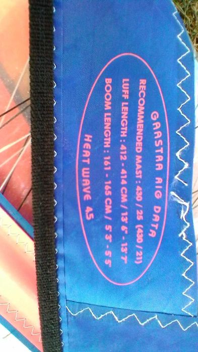 Windsurf Vela Gaastra 4,5 Heatwave com saco Anti-crush