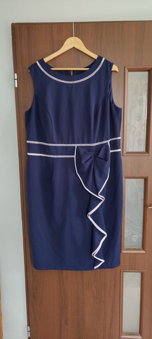 4XL 48 xxxl 46 Studio8 sukienka granatowa elegancka wizytowa wyjściowa