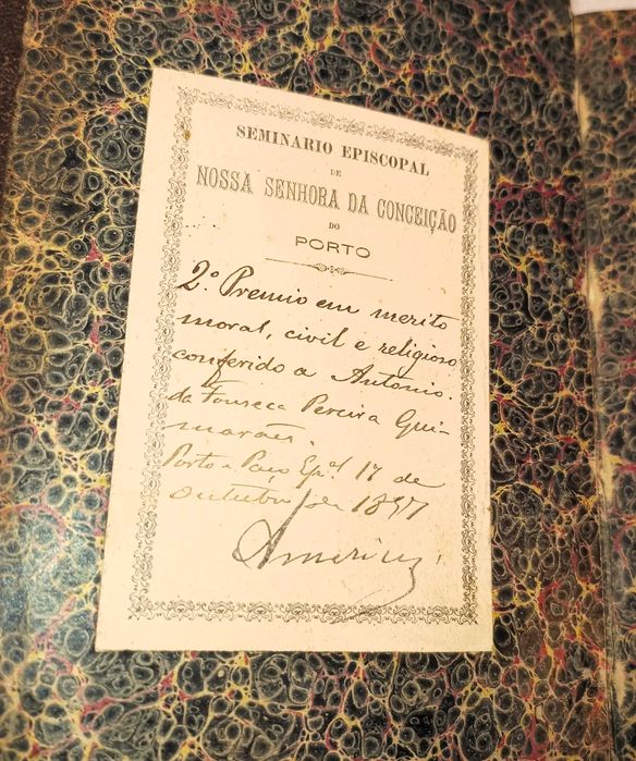 Livro Antigo "Anno Christão" (1888) – Encadernação Época c/ Prémio Escolar