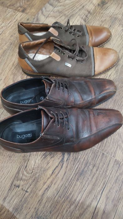 Półbuty męskie, skóra