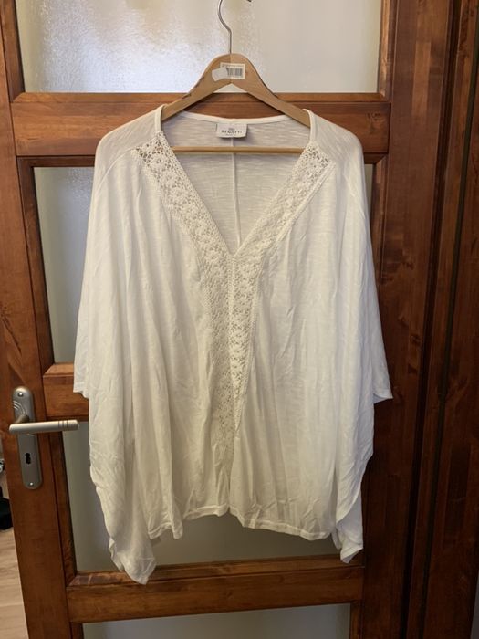 Bluzka biała koronka nowa 52/54 6XL nietoperz benotti duży rozmiar