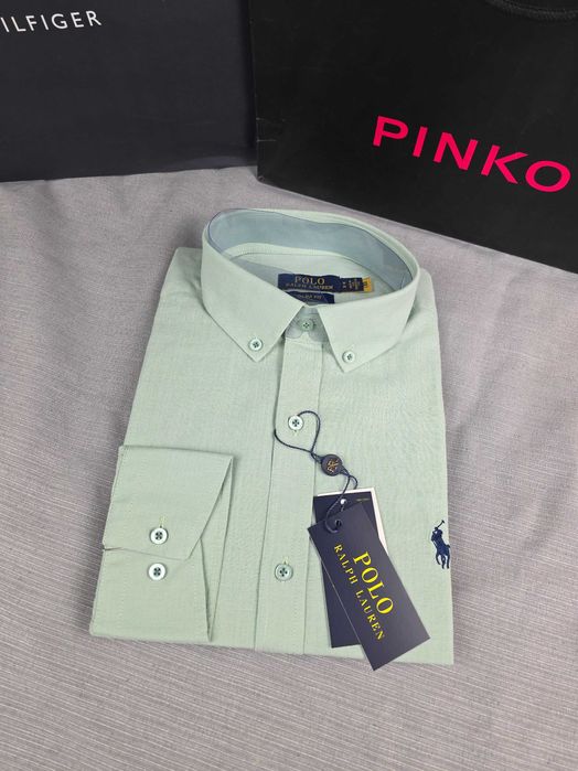 Koszula męska len Ralph Lauren długi rękaw premium elegancka M-XXXL