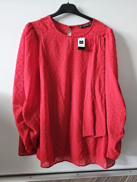 Luźna bluzka długi rękaw siateczkowa