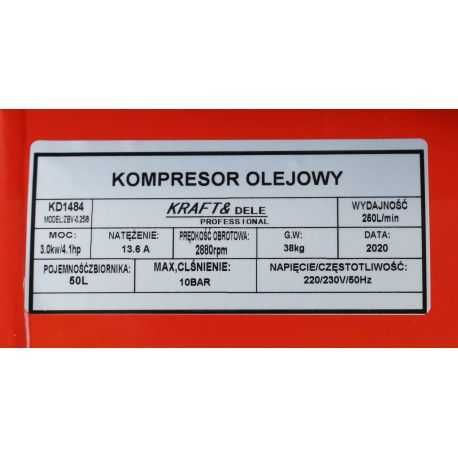 Kompresor olejowy 50L 3,5kW / 4,7KM KD1484