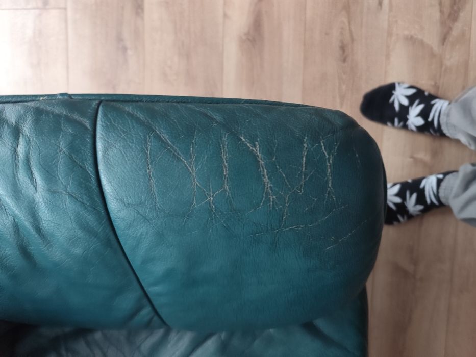 Kanapa skórzana zielona