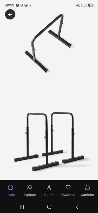 Barras paralelas ajustáveis para treino e reabilitação
