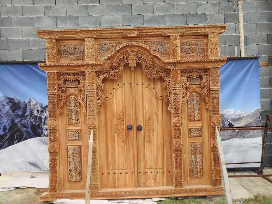 Portal Wejściowy, Drzwi Ozdobne - Drewno Tekowe