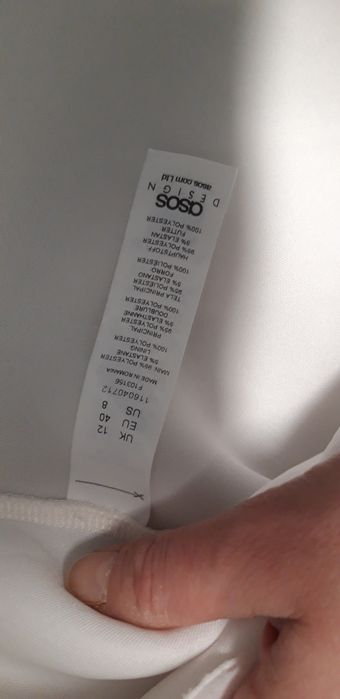 Asos piankowa elegancka sukienka L