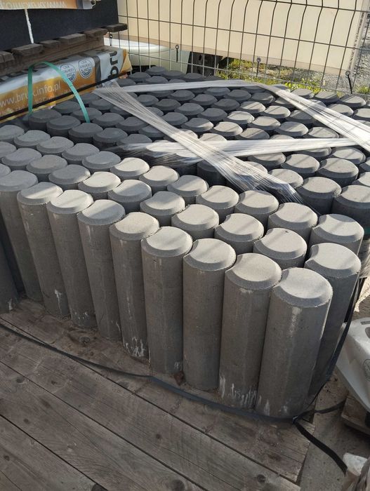 Palisada Okrągła 25cm 40cm grafit szara stopień murek oporowy opornik