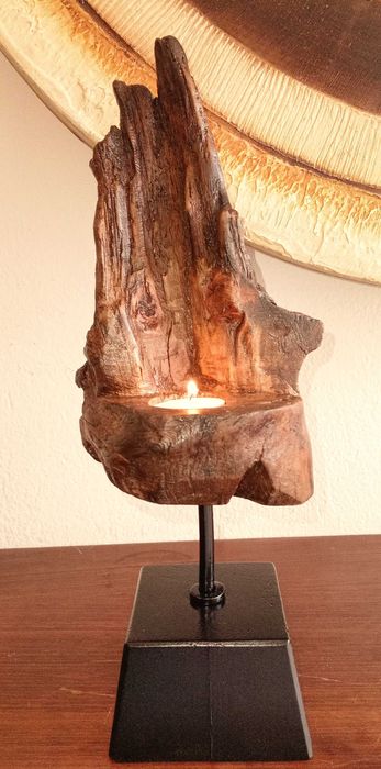 Suporte rústico para vela ( artesanal )