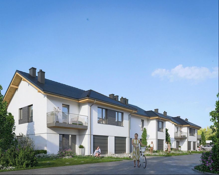 OSTATNIE DWA DOMY: nr 14 i nr 15 (124.45 m²) ogródek, pokoje, garaż, ł