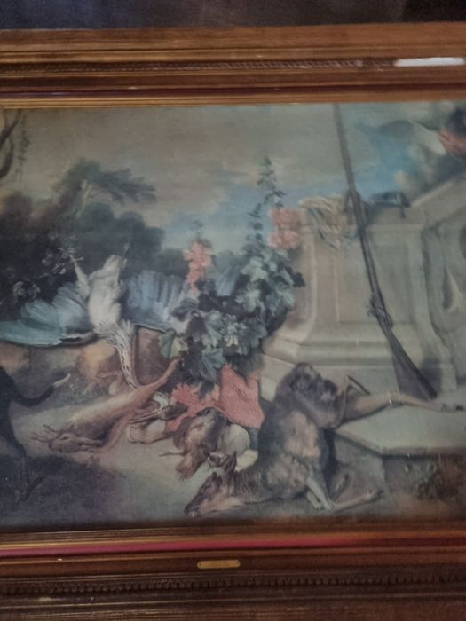 Quadro "Regresso à Caça" de I. BAPTISTE OUDRY