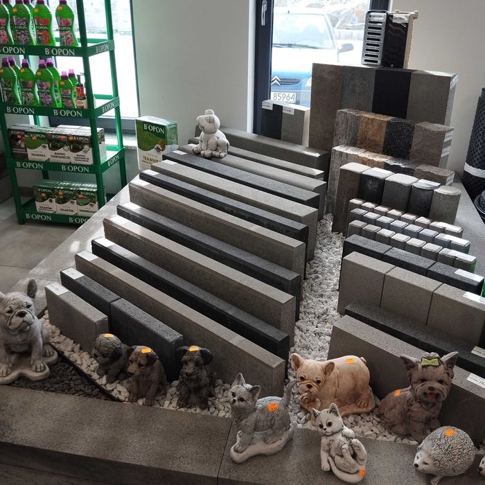 Ozdoby Ogrodowe Figurki Donice Deski Poidełko grys ziemia Kaskada bruk