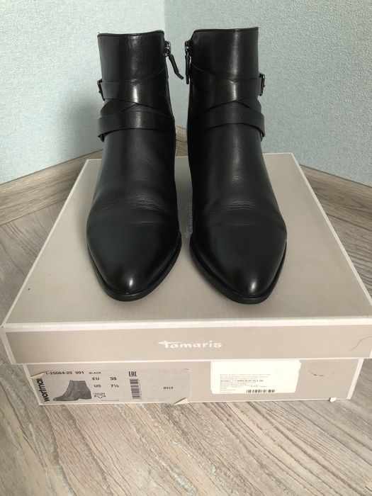 Черевики жіночі шкіряні,ботинки женские кожа осенние Tamaris