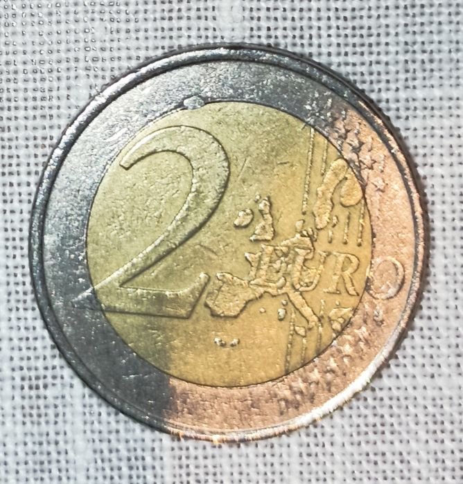 Moeda 2 euros Grécia 2002 s com erro excesso metal