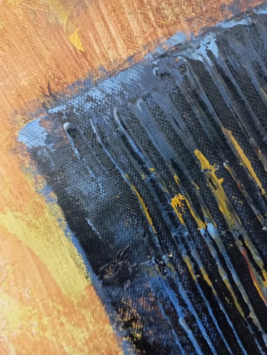 Pintura étnica em tela grande 119,5cm x 99,5cm de parede