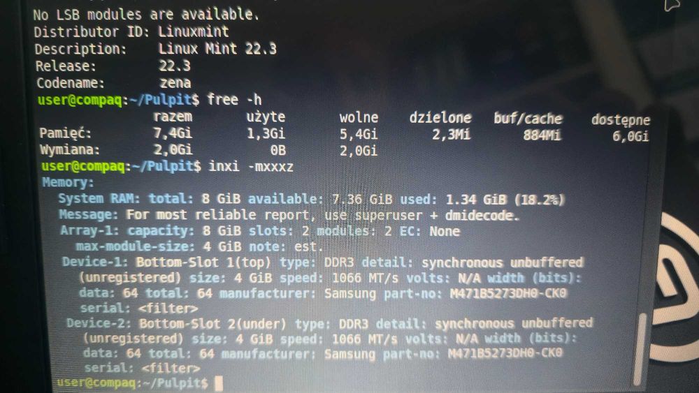 Laptop Compaq CQ58, AMD-E1 8GB/HDDD 500GB Linux Antix