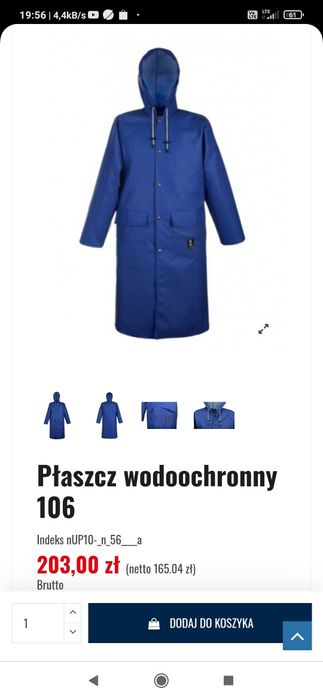 Płaszcz przeciwdeszczowy nowy