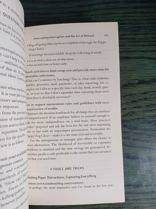 Livro "The 4-Hour Work Week"