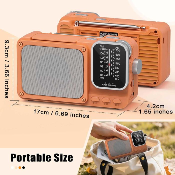 Radio przenośne Goodes Orange z podświetleniem