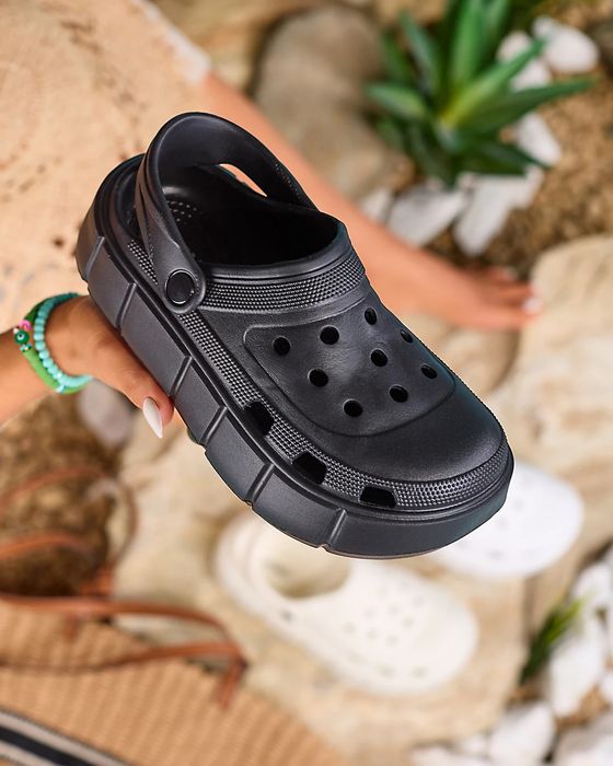 4 KOLORY 36 37 38 klapki 39 40 crocsy ażurowe na grubej podeszwie guma
