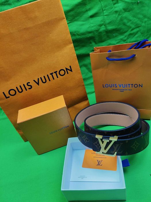 Pasek unisex Louis Vuitton z pudłkiem i torebka nowośc brazowy Premium
