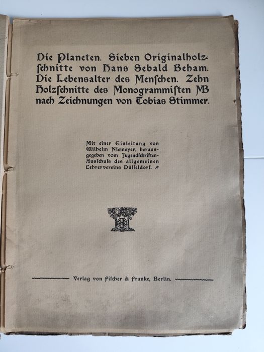 UNIKAT Renesansowe ryciny (wyd. 1908) – Planety i Wiek Człowieka – Komplet 13 tablic (Stimmer / Beham)