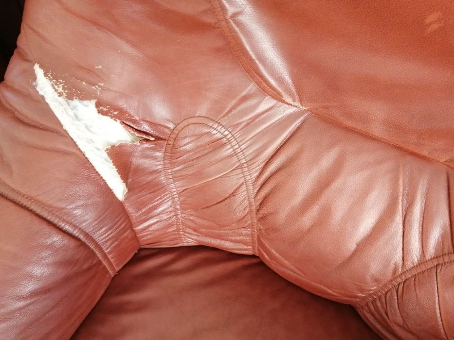 Skórzany zestaw wypoczynkowy sofa + 2 fotele