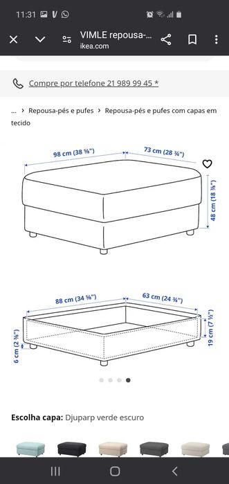 Capa VIMLE para Repousa-Pé