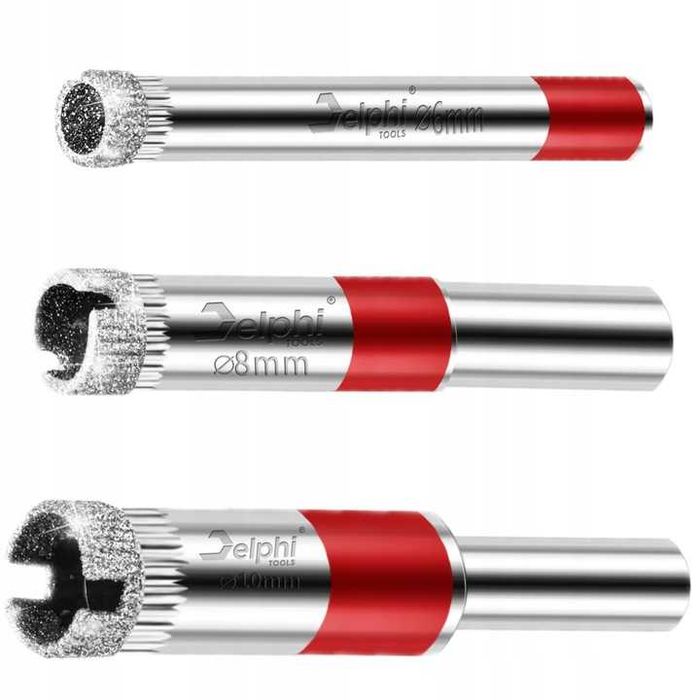 Otwornica diamentowa do gresu płytek zestaw 10 szt. 6–68 mm NOWA