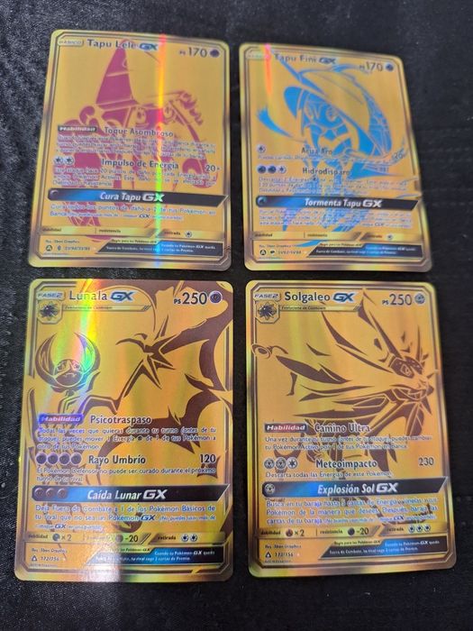ZŁOTE KARTY pokemon  GX 4 szt