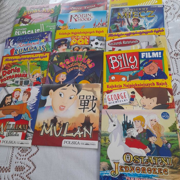 Bajki na płytach vcd 16 szt różne Tytuły.
