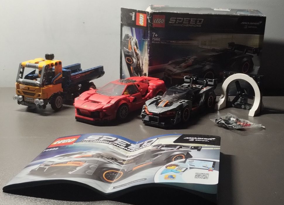Samochody LEGO speed champions + mała wywrotka LEGO Technic