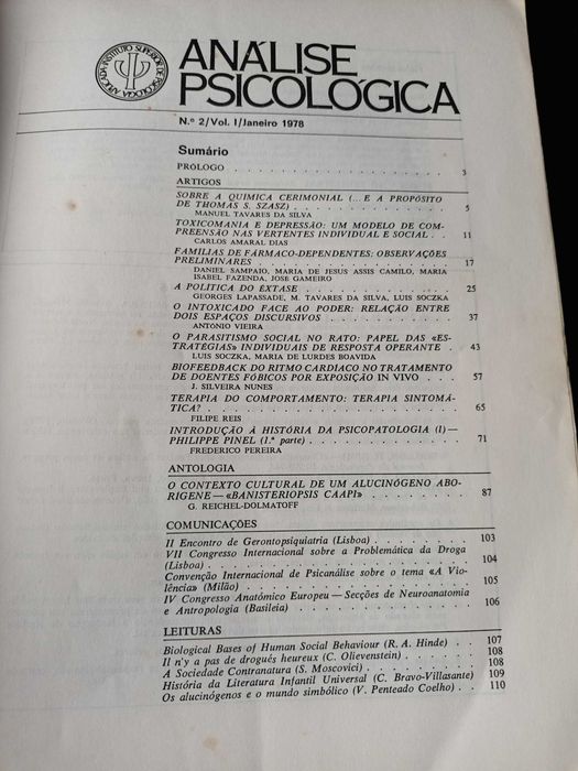 Análise Psicológica - Volume 1