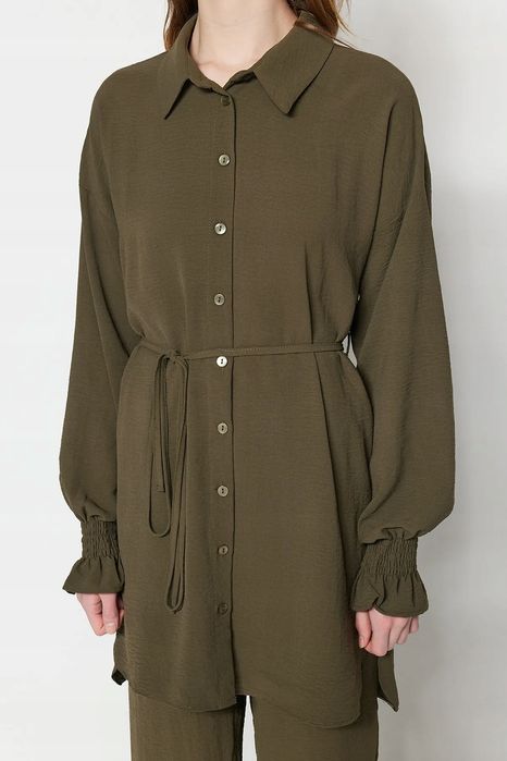 Trendyol 42 Xl Koszula Khaki Klasyczna J29215