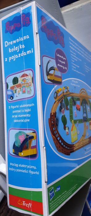 Kolejka elektryczna,drewniana Peppa Pig-lokomotywa na baterie+4figurki