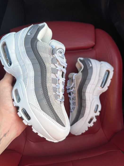 (ОПЛАТА ПІСЛЯ ОГЛЯДУ)Nike Air Max 95 Grey White Найк Аір Макс 95 Сіро-білі