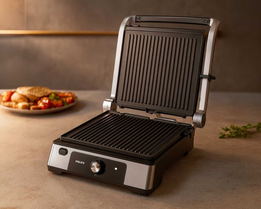 Philips Grill Elektryczny 2200W + Płyty Non-Stick + Tacka Na Tłuszcz