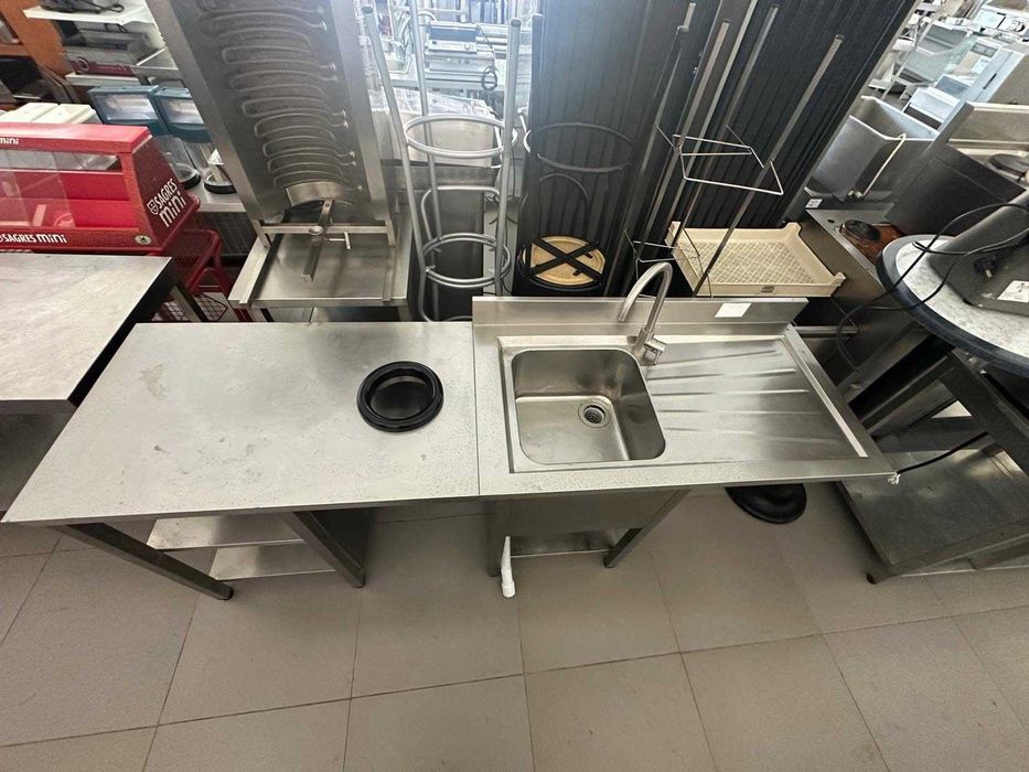 MÓVEL DE PREPARAÇÃO E LAVAGEM EM AÇO INOX - Ocasião - 590€